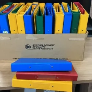 44 x A4 ring binders 2 ring polypropylene folders yellow red green office stationery