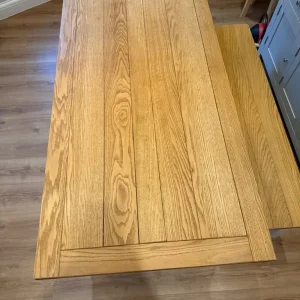 Solid Oak Table and Bench - Image 2