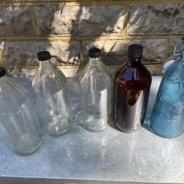 Glass bottles with lids