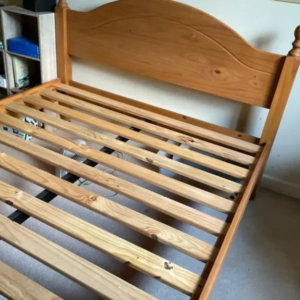 Pine double bed frame as new