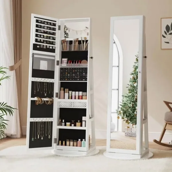 Freestanding jewellery organiser with full length mirror