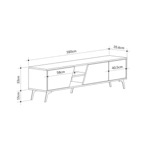 180 cm Wide Modern TV Stand - Image 2