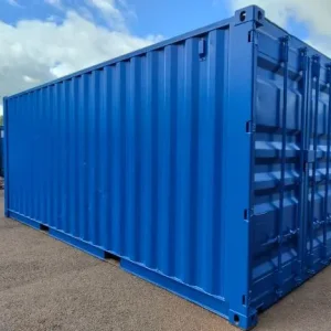 Refurbished 20ft Shipping Containers – Light Grey, Dark Grey, Blue