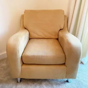 Arighi Bianchi Mustard Moleskin Lounge Chair - Image 4
