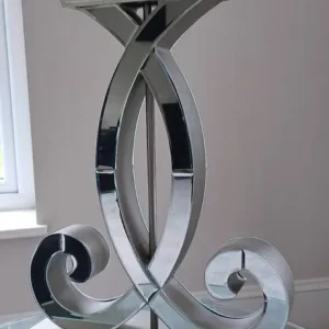 Coachhouse Mirrored Large Table Lamp with Cream Shade - Image 3