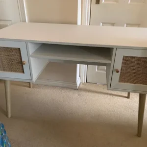 White wooden solid desk 120x55x76 - Image 3