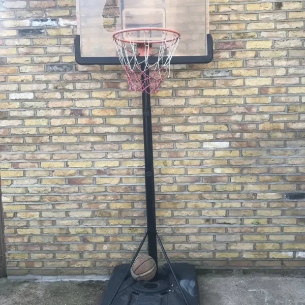 Outdoor Black Portable Basketball Hoop with Metal Frame