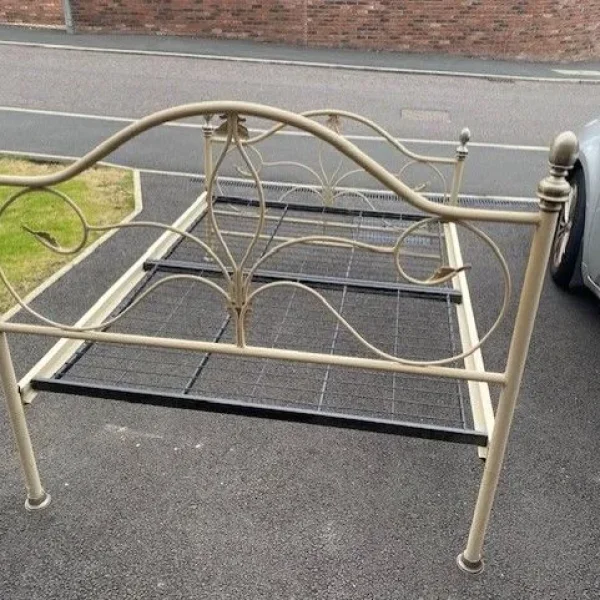 steel double bed