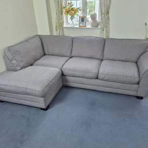 DFS Right Hand Facing Arm Corner Sofa in Grey - Image 3