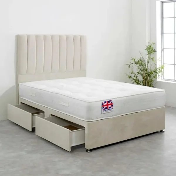 Divan Double Bed with Mattress and Drawers