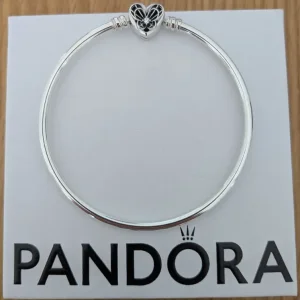 Pandora heart charm bracelet sterling silver