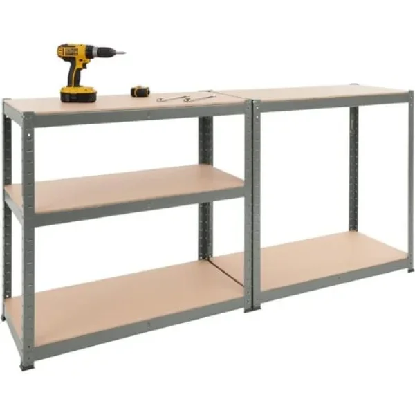 Storage Affairs Heavy Duty Garage Shelving: 180 x 90 x 40 (cm) Grey