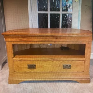Oak corner tv cabinet