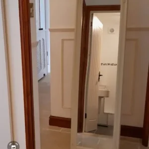 Large portrait cream mirror