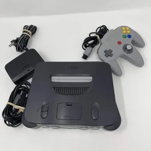 Nintendo 64 with cables, controller, and two Mario games - Image 3