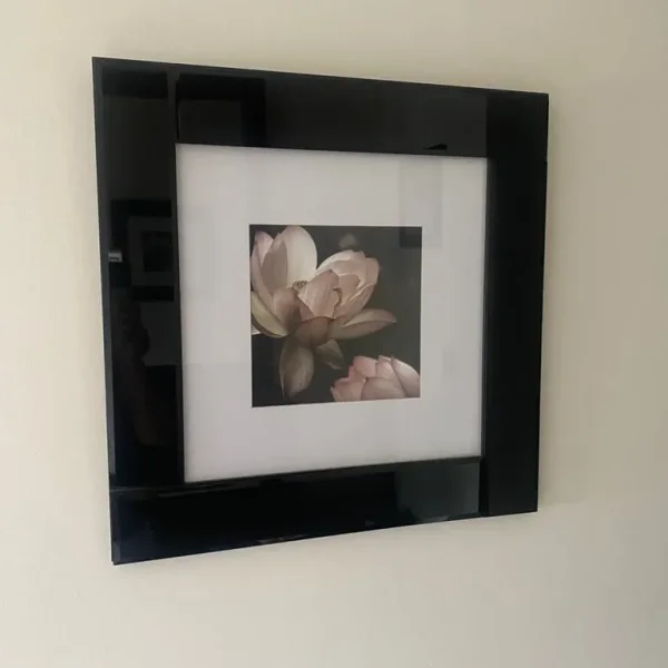 Black glass framed picture