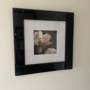 Black glass framed picture