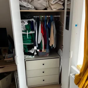 Scandinavian hanging wardrobe with chest of drawers - Image 4