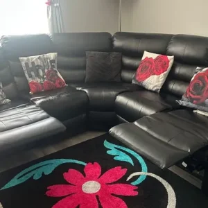 Black recliner 5-seat cinema corner suite - Image 3