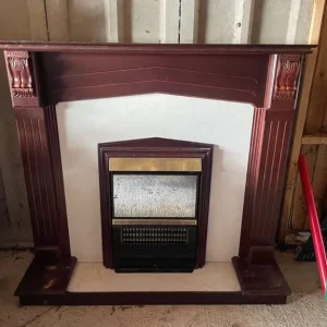 Wooden Fireplace and Electric Fire