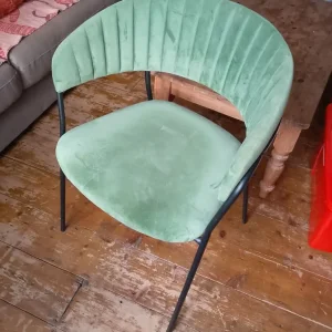 Green Velvet Dining Chair – Excellent Condition