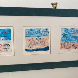 Summer beach pictures framed 90x30cm - Image 3