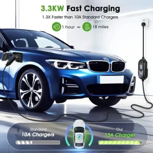 EV Charger Type 2 to 3 Pin, 8M, 13A Adjustable, 12 Hours Delay, Touch Control, 3.3kW - Image 6