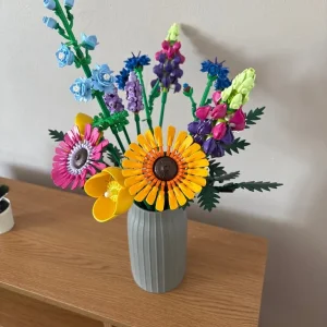 Lego flowers bouquet and grey vase