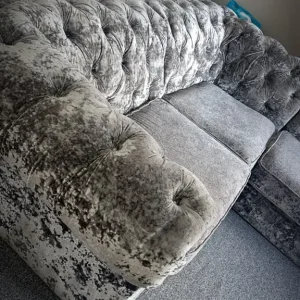 Grey chesterfield corner sofa - Image 4