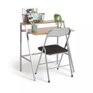 Home Office Desk and Chair Set - Black - Image 2