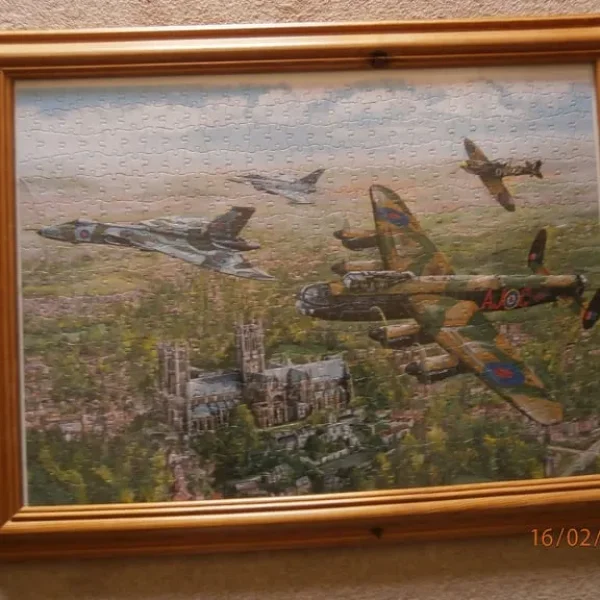 Framed Jigsaw of Military Aircraft