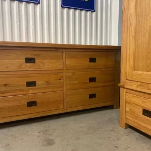 Rustic Oak Wardrobe, Dresser and Bedside - Image 2