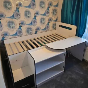 Single bed with desk and storage - Image 2