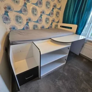 Single bed with desk and storage - Image 3