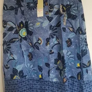 White Stuff Women's Navy Blue Ciara Mid Length Linen Skirt Size 16