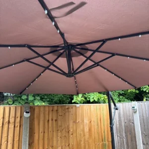 Garden parasol coffee 3x3 m cantilever parasol - Image 3