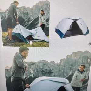 Quechua 2-person 2-second fresh and black tent with awning
