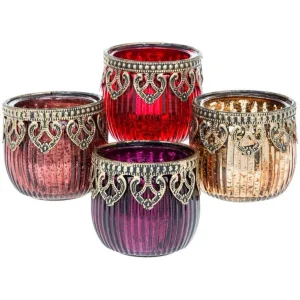 4 Moroccan-Style Tea Light Candle Holders - Image 2