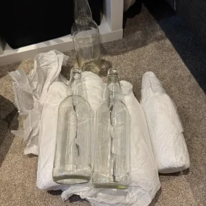 8x500ml unused glass bottles