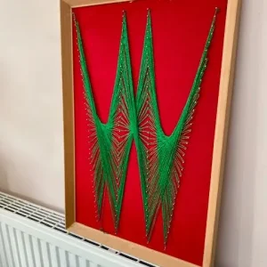 Vintage 1970s Geometric String Art Wall Hanging - Image 3