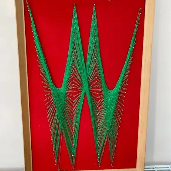 Vintage 1970s Geometric String Art Wall Hanging