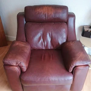3 Piece Burgundy Leather Suite