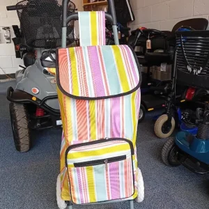 Shopping bag with built-in seat