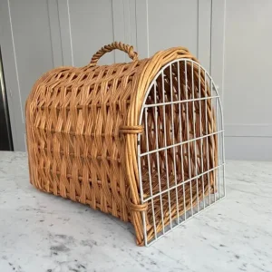 Cat wicker carrier. Vintage