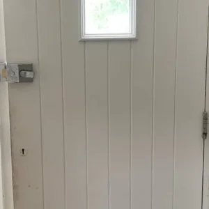 Wood Front Door with Glazing, Letterbox and Locks - Image 4