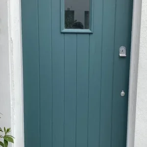 Wood Front Door with Glazing, Letterbox and Locks
