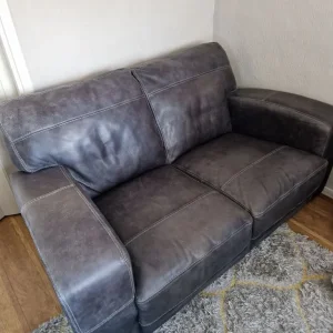 Distressed real leather sofa - Image 2