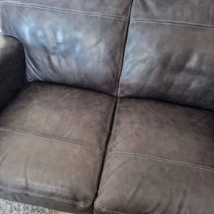 Distressed real leather sofa - Image 3