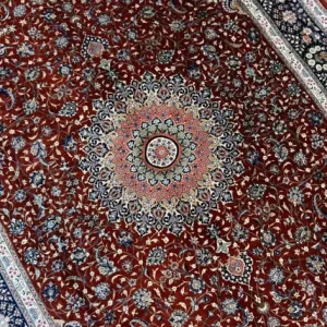 Silk Rug 7x10 Feet Hand Knotted Medallion Design Signed 700kpsi - Image 3