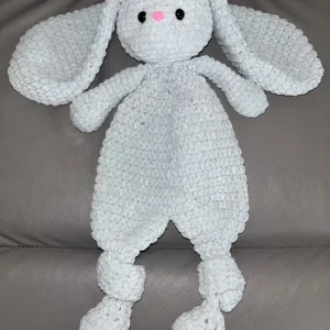 Soft grey bunny crocheted toy